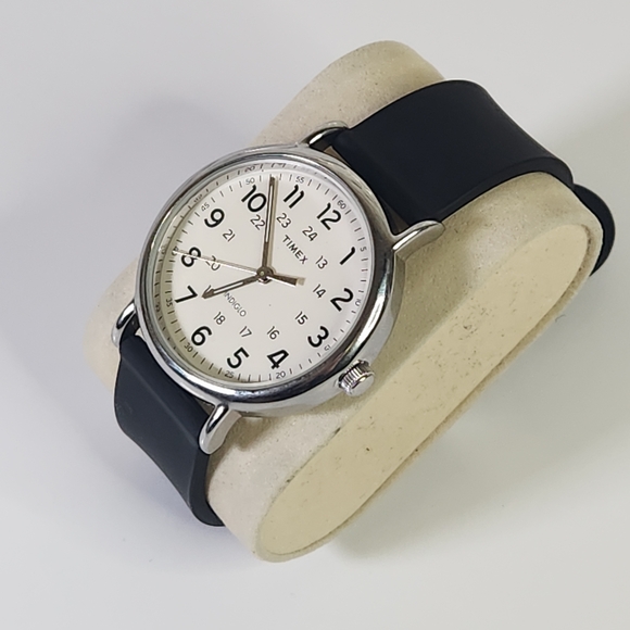 Timex Men's Black and Silver Watch - Picture 10 of 16